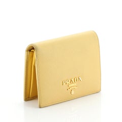 Prada Compact Monochrome Wallet Saffiano Leather