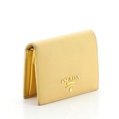 Prada Compact Monochrome Wallet Saffiano Leather