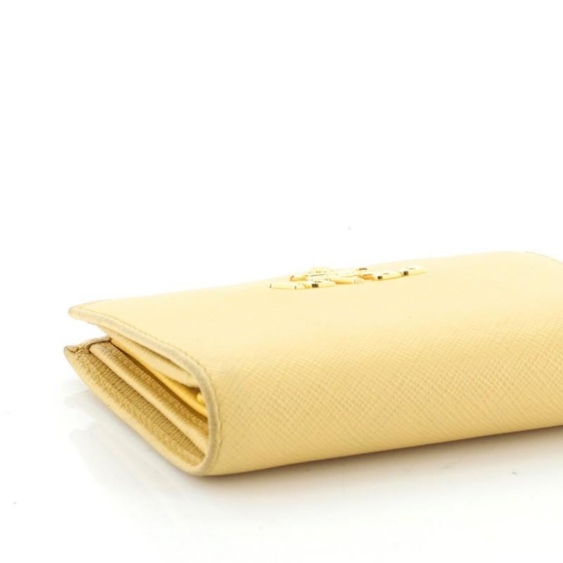 Prada Compact Monochrome Wallet Saffiano Leather 1