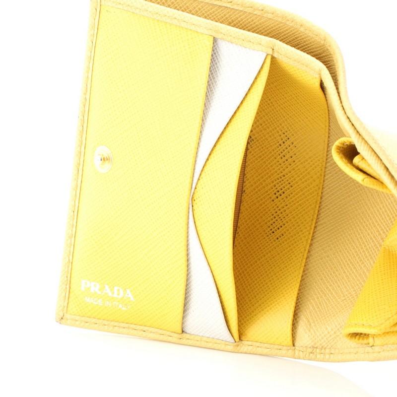 Prada Compact Monochrome Wallet Saffiano Leather 3