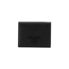 Prada Compact Monochrome Wallet Saffiano Leather