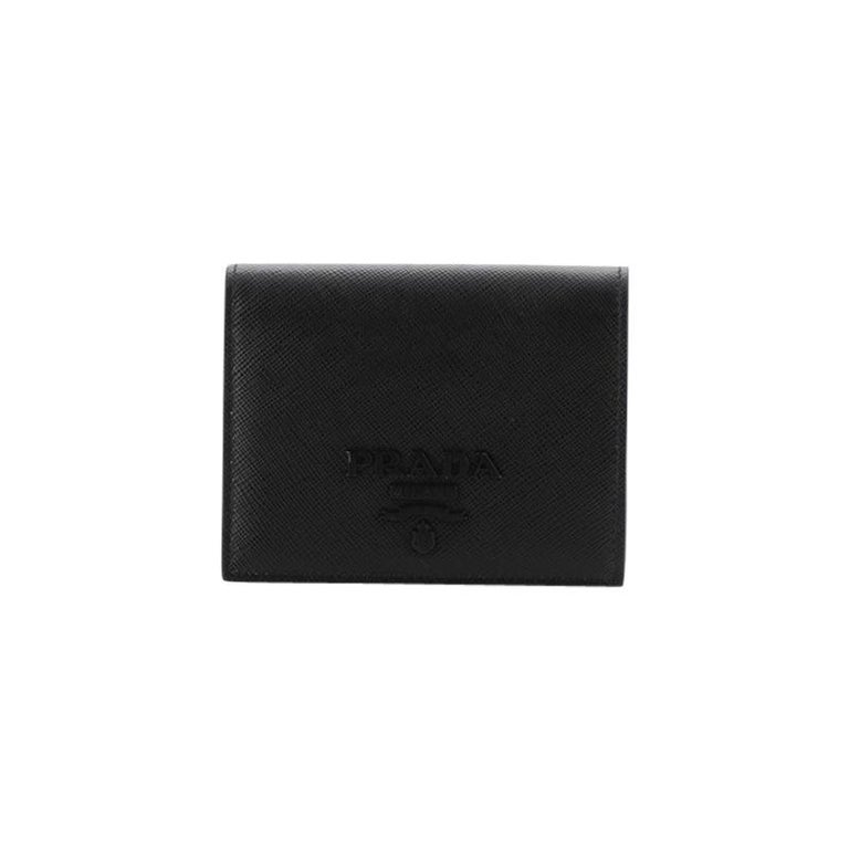 Prada Compact Monochrome Wallet Saffiano Leather at 1stDibs | prada ...