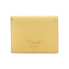 Prada Compact Monochrome Wallet Saffiano Leather