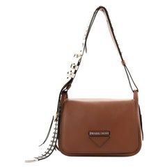 Prada Concept Flap Umhängetasche Leder Medium