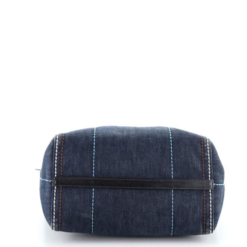 Prada Concept Shopper Tote Stitched Denim Small In Fair Condition In NY, NY