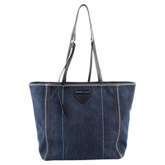 Prada Concept Shopper Fourre-tout en jean cousu petit modèle