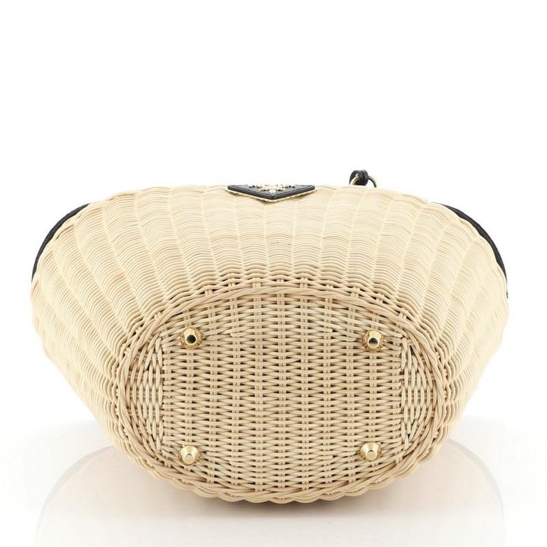 Prada Convertible Basket Bag Wicker With Canvas Small at 1stDibs ...