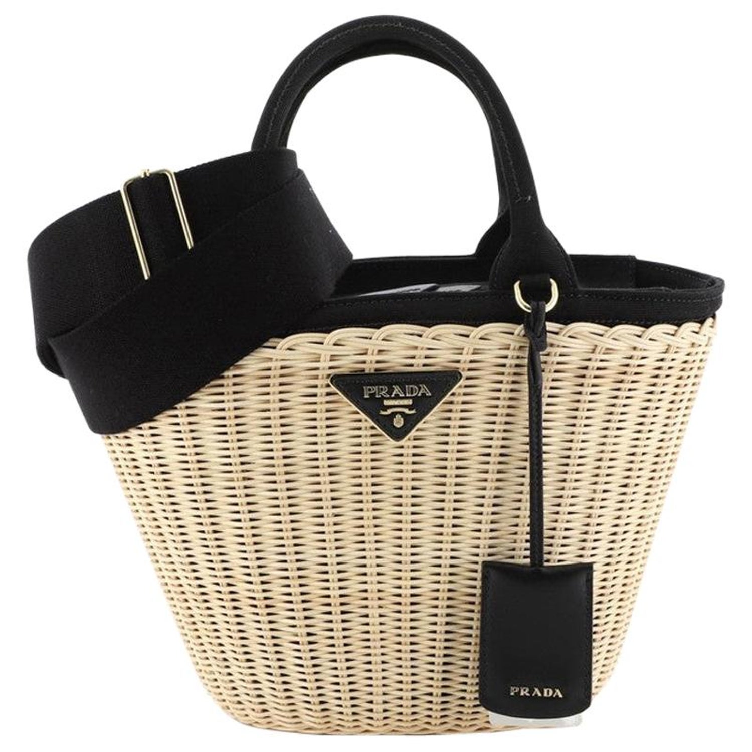 Prada Convertible Basket Bag Wicker With Canvas Small at 1stDibs | prada  basket bag