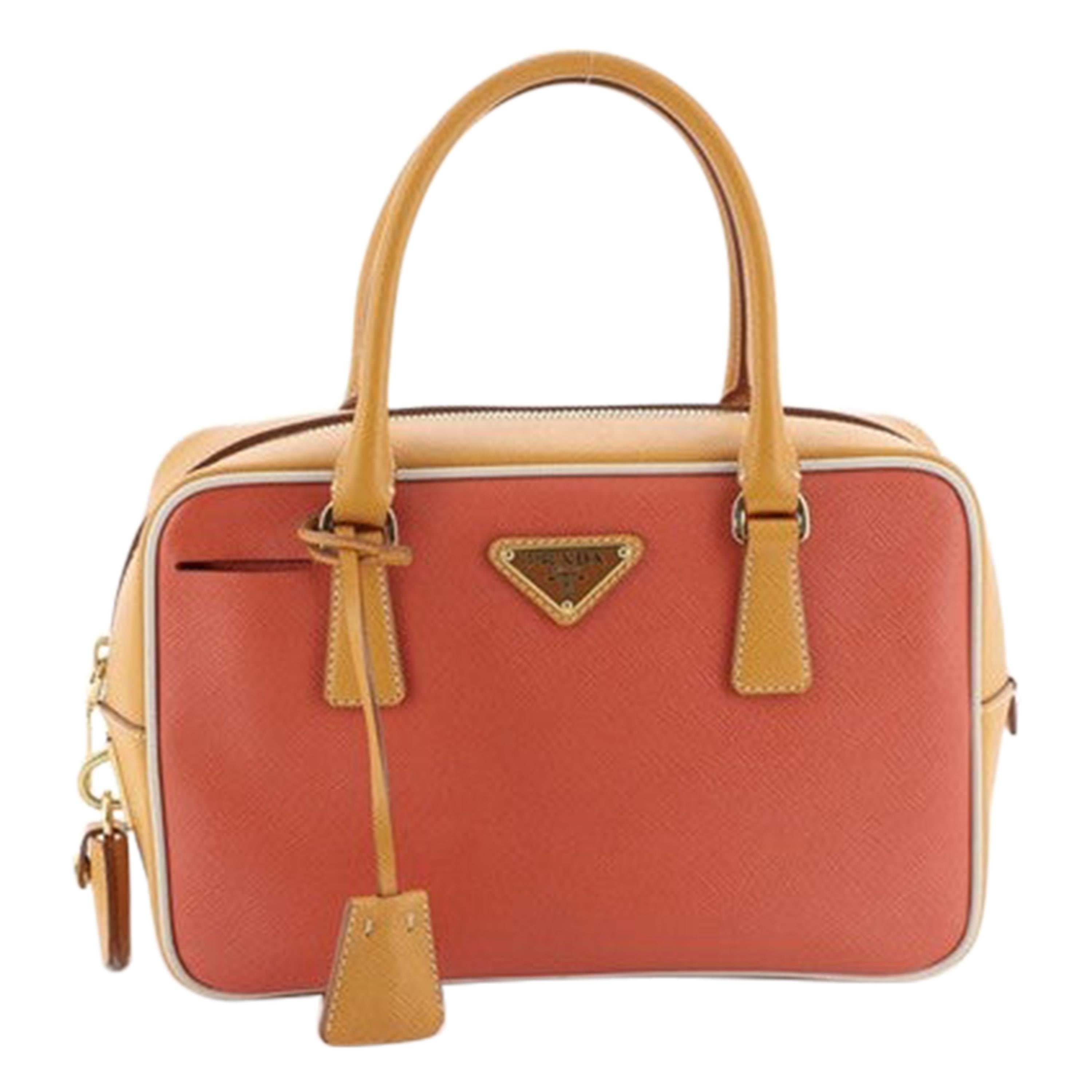 Prada Convertible Bauletto Bag Multicolor Saffiano Leather Small 