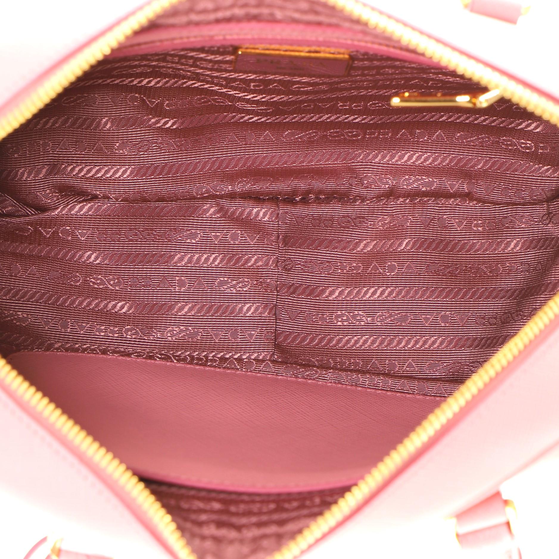 Prada Convertible Bauletto Bag Saffiano Leather Small In Good Condition In NY, NY