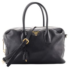 Prada Unisex Black Tessuto Nylon/Saffiano Leather V20S Duffle Bag W/ Luggage  Tag For Sale at 1stDibs