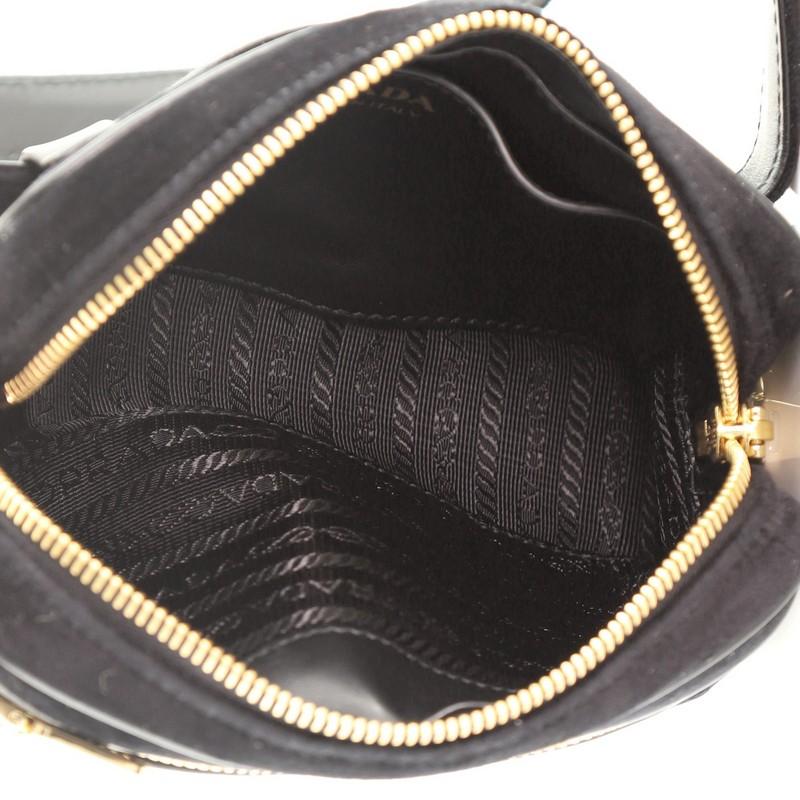 Black Prada Convertible Belt Bag Velvet Small