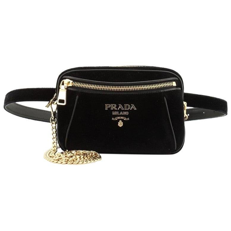 Prada Convertible Belt Bag Velvet Small