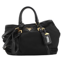 Prada Convertible Belted Satchel Leather and Tessuto Medium