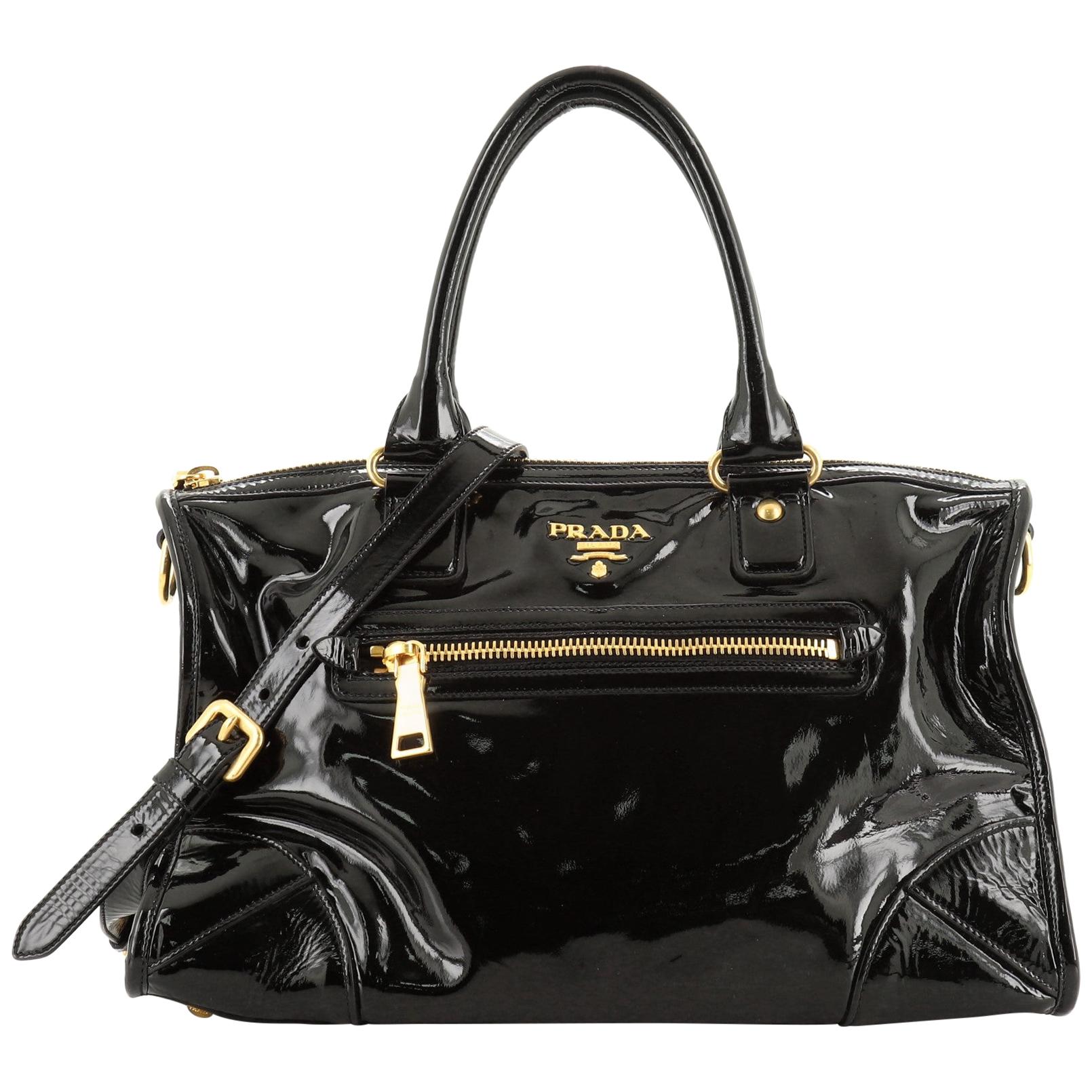 Prada Convertible Boston Bag Patent Large