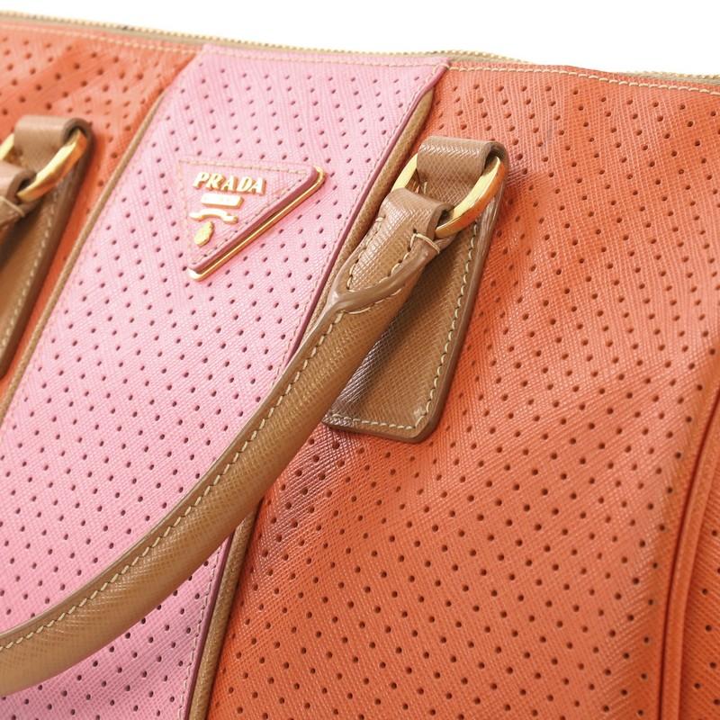 Prada Convertible Boston Bag Perforated Leather Medium 2