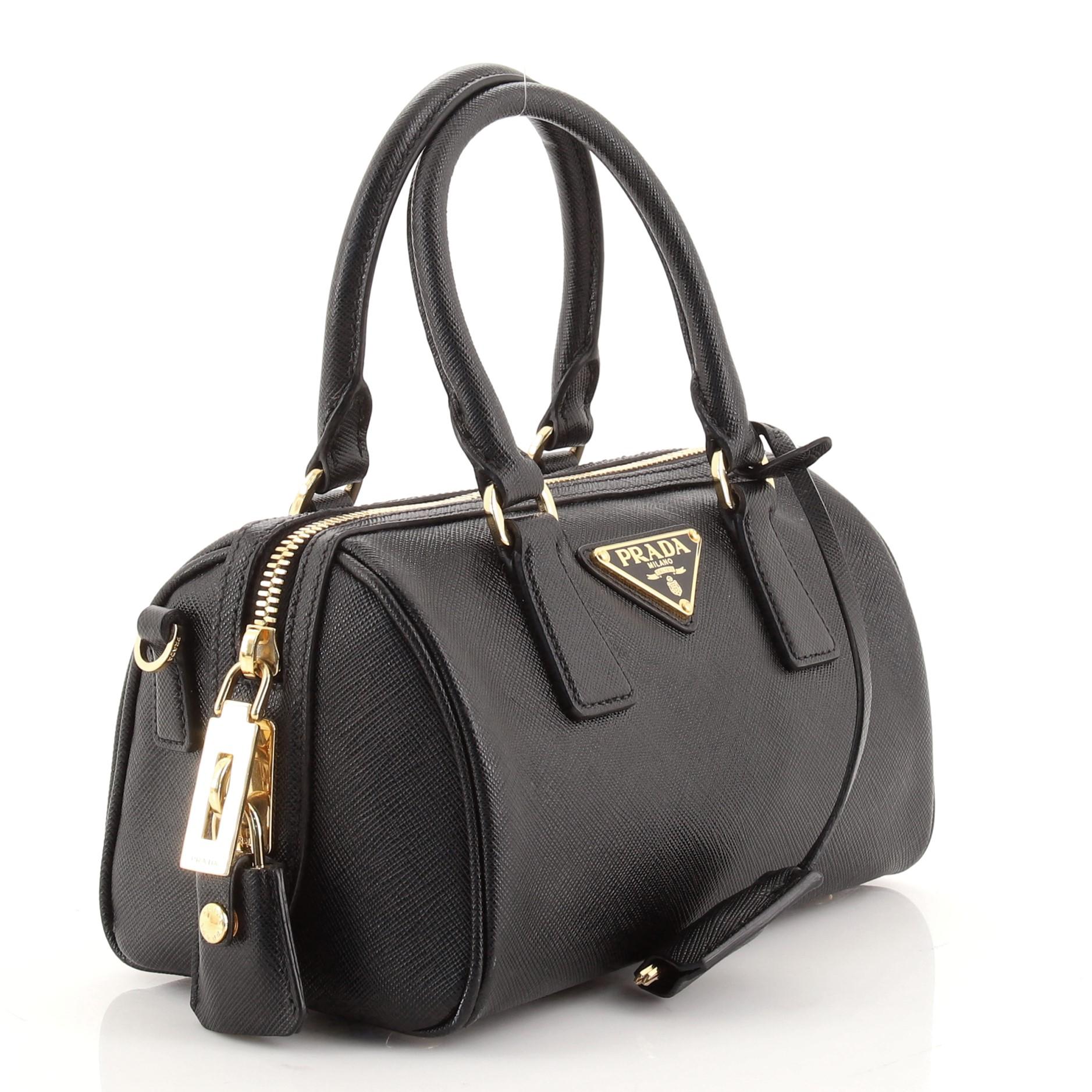Prada Convertible Boston Bag with Utility Strap Saffiano Prada Convertible Boston Bag with Utility Strap Saffiano