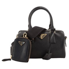 Prada Lux Convertible Boston Bag Saffiano Leather Mini
