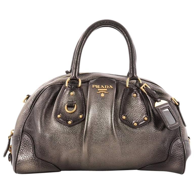 Prada Convertible Bowling Bag Cervo Antik Leather Medium