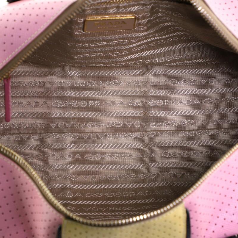 Women's or Men's Prada Convertible Bowling Bag Perforated Saffiano Leather Small