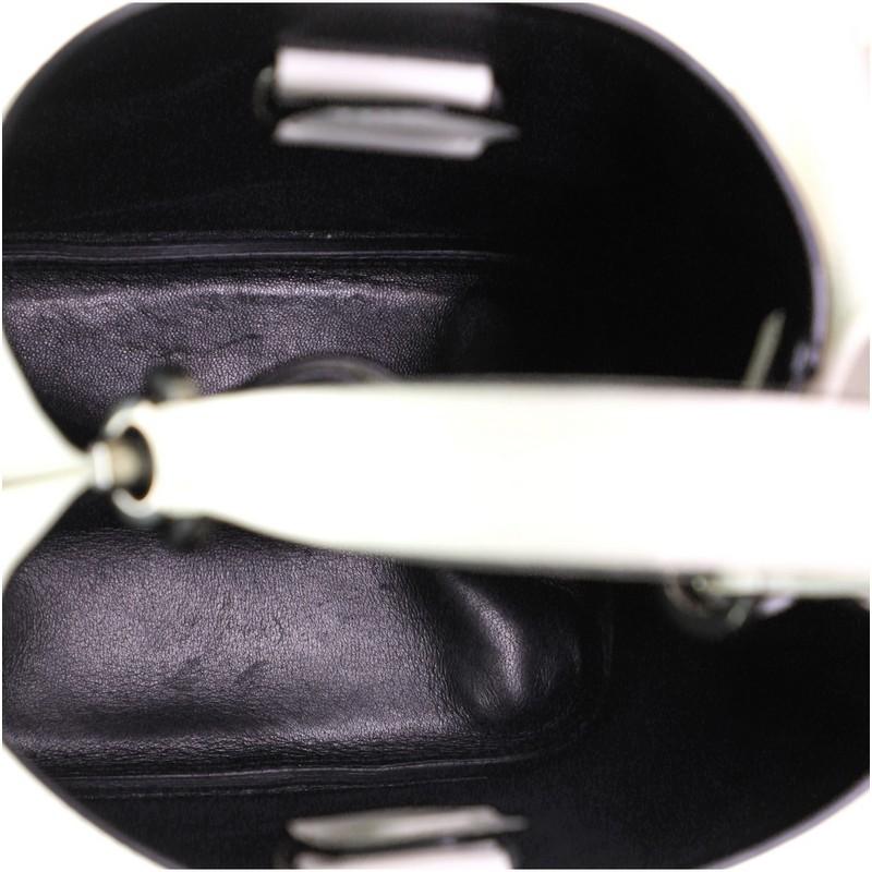 Gray Prada Convertible Bucket Bag Embellished Saffiano Leather Mini