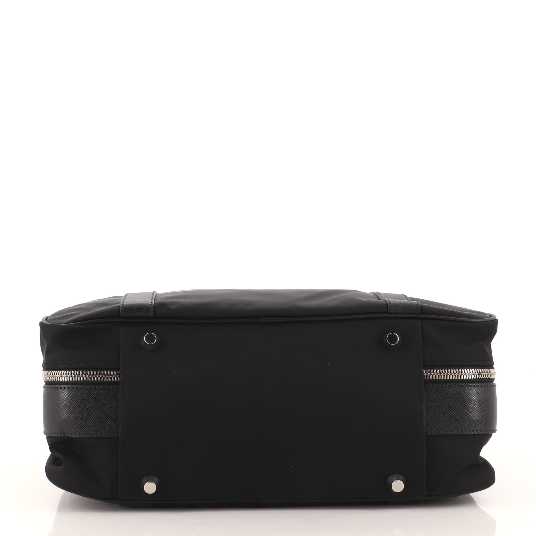 Prada Convertible Buckle Suitcase Tessuto and Saffiano Leather In Good Condition In NY, NY