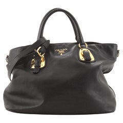 Prada Convertible Buckle Tote Soft Calf Large