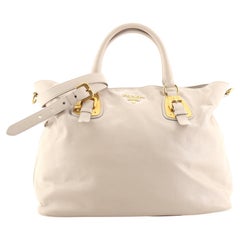 Prada Convertible Buckle Tote Soft Calf Large