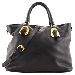Prada Convertible Buckle Tote Soft Calf Large