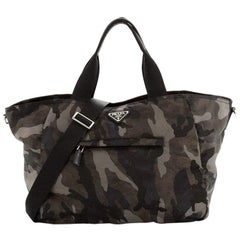 Prada Convertible Camouflage Pocket Tote Tessuto Large