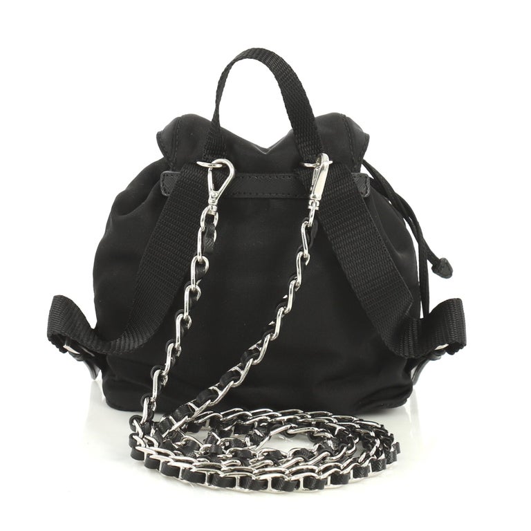 Prada Convertible Chain Backpack Tessuto Mini at 1stdibs