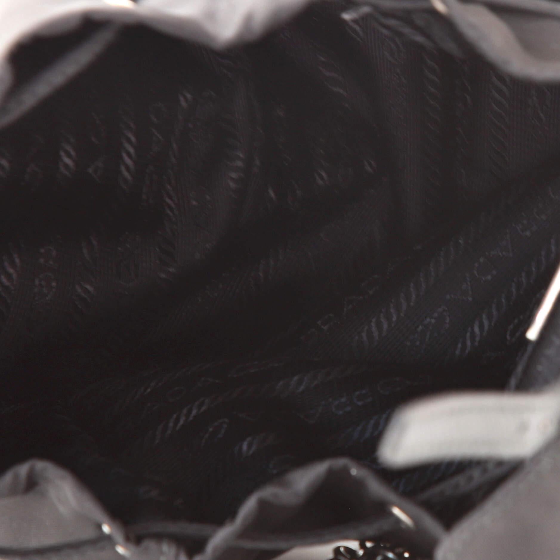 Black Prada Convertible Chain Backpack Tessuto Mini