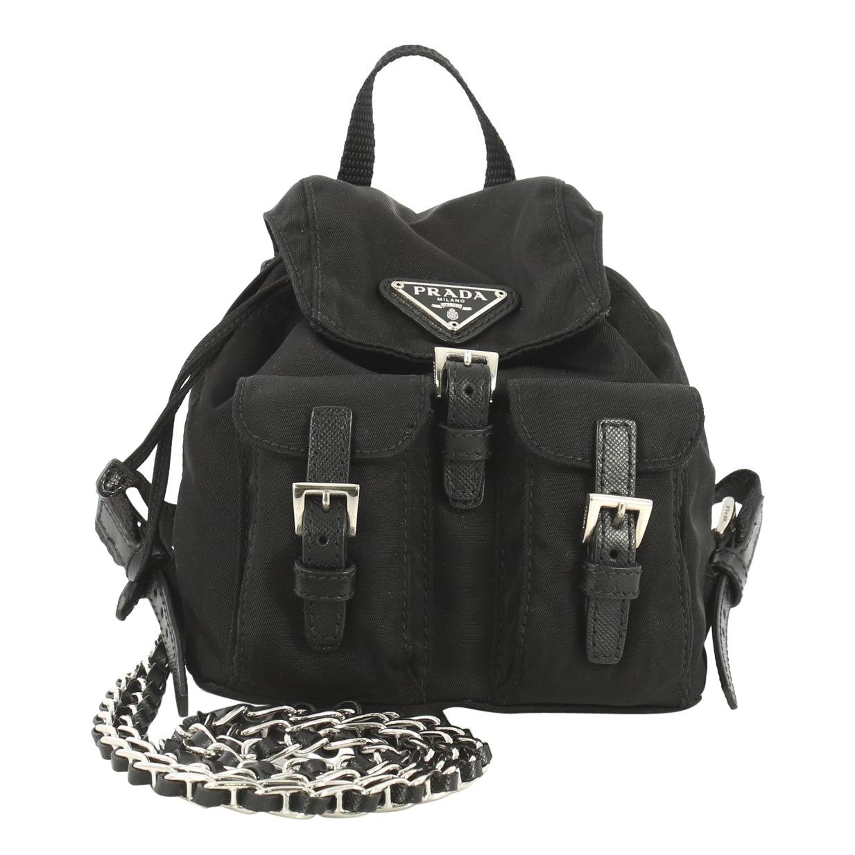 Prada Convertible Chain Backpack Tessuto Mini