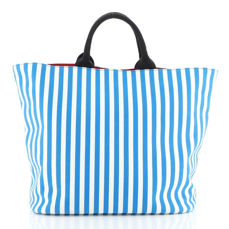 Prada Convertible Comic Tote Printed Canvas Medium In Good Condition In NY, NY