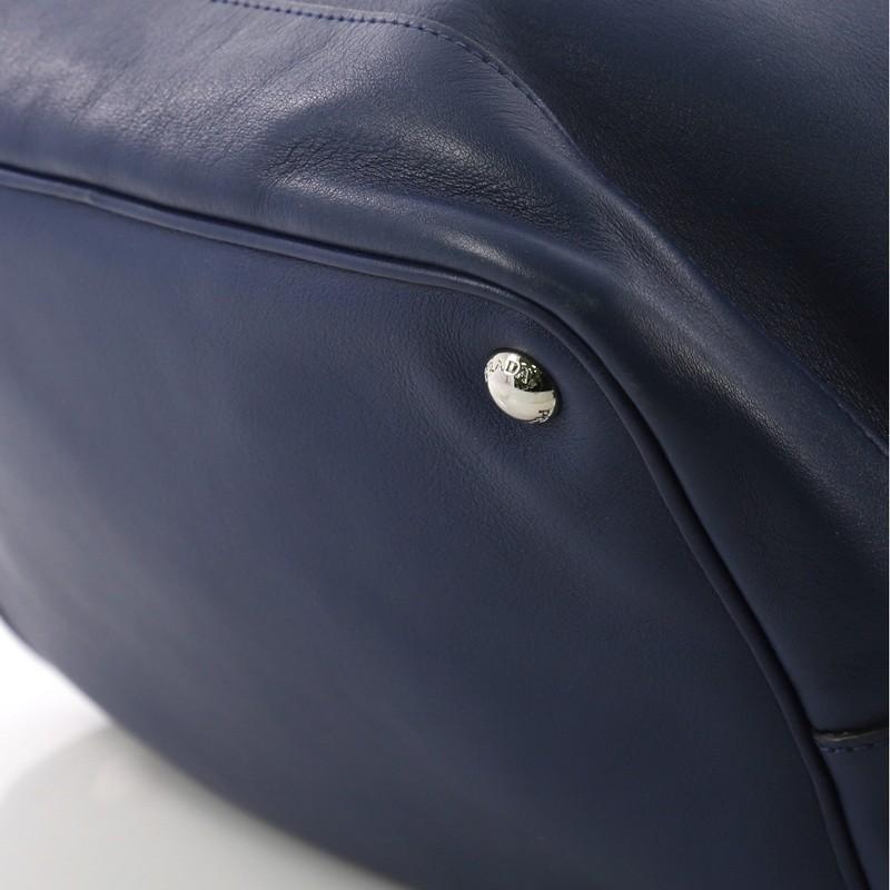 Black Prada Convertible Drawstring Bucket Bag Leather Large