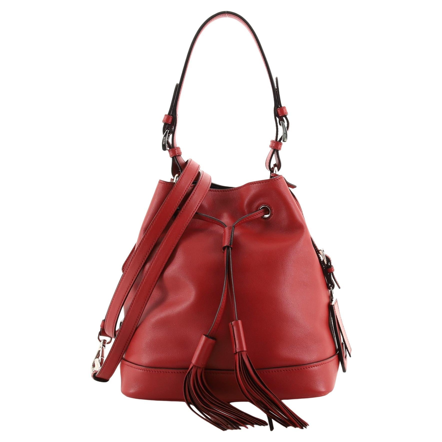 Prada White/Red Leather Madras Crossbody Bag For Sale at 1stDibs