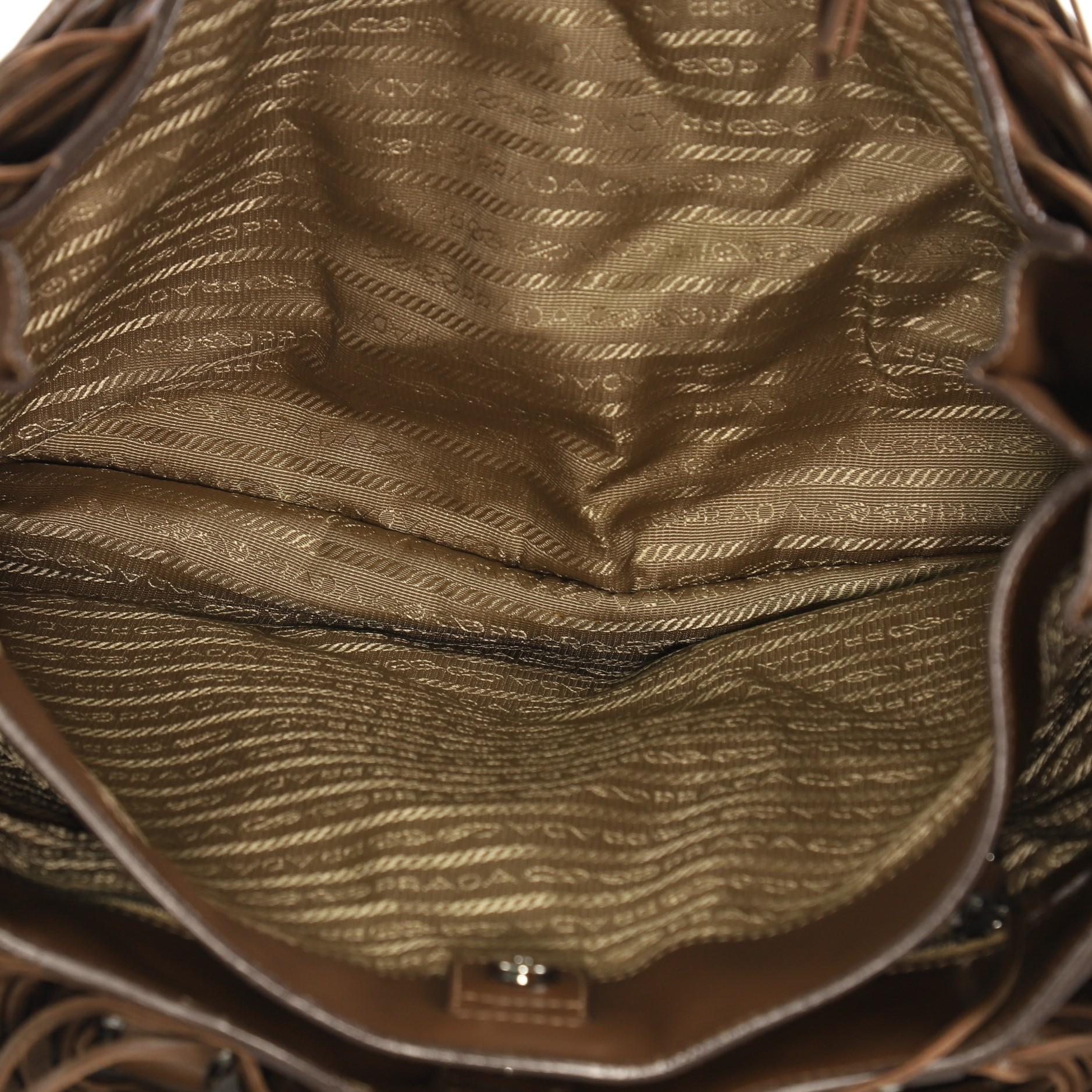 Prada Convertible Tote mit Fransen und Nieten aus Nappaleder Medium 5