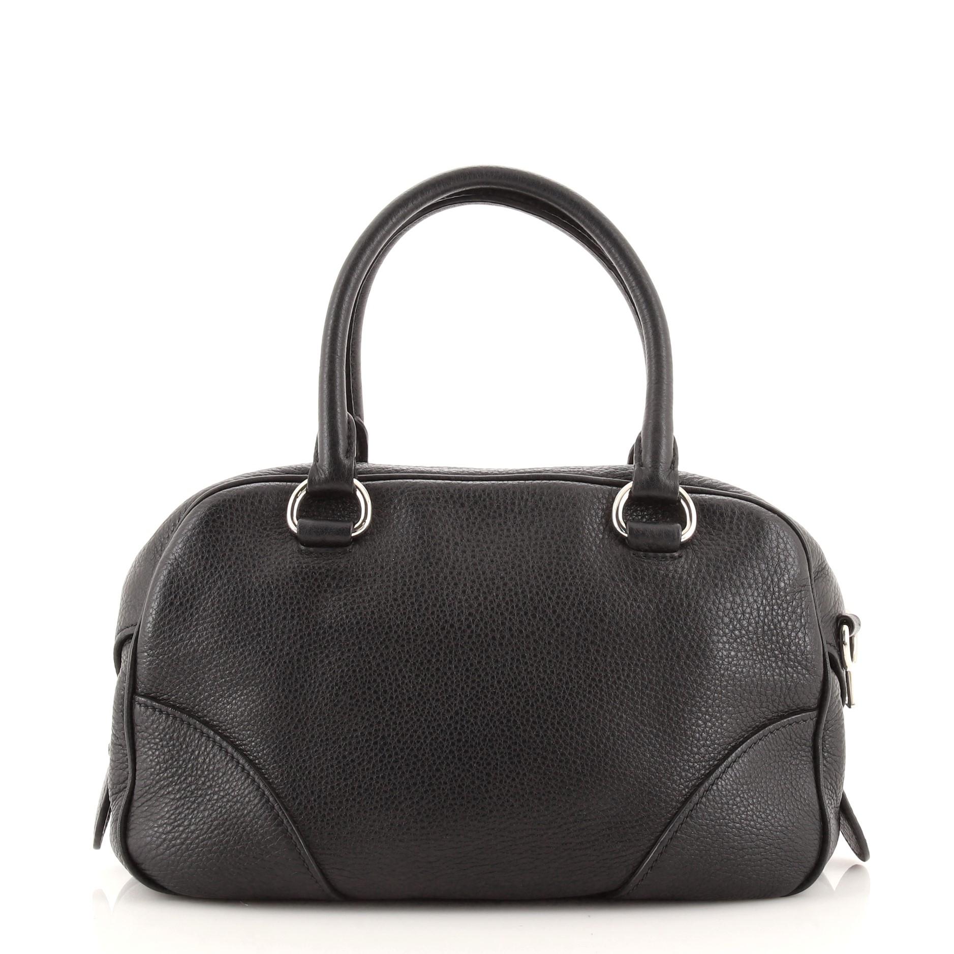 Prada Convertible Front Pocket Boston Bag Vitello Daino Small In Good Condition In NY, NY