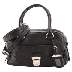 Prada Convertible Front Pocket Boston Bag Vitello Daino Small