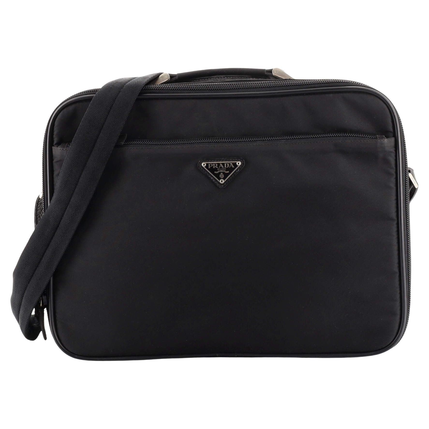 Prada Convertible Front Pocket Briefcase Tessuto with Saffiano Leather at  1stDibs
