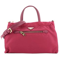 Prada Convertible Front Pocket Tote Tessuto Medium