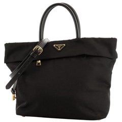 Prada Convertible Front Pocket Tote Tessuto Medium