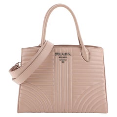  Prada Convertible Open Tote Diagramme Quilted Leather Medium