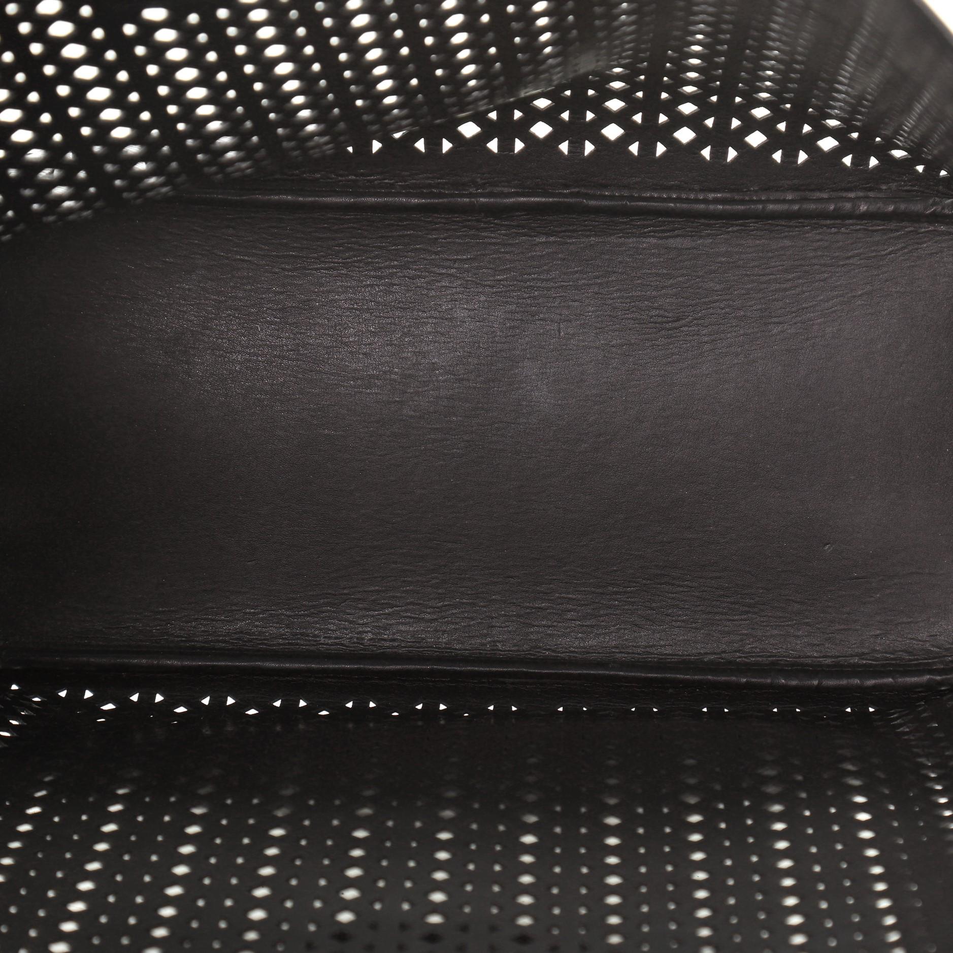 Prada Convertible Open Tote Perforated Saffiano Leather Large In Good Condition In NY, NY