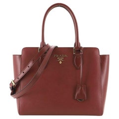 Prada Convertible Open Tote Saffiano mit weichem Kalbfleisch klein