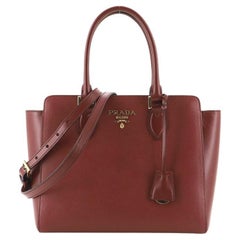 Prada Convertible Open Tote Saffiano with Soft Calf Small