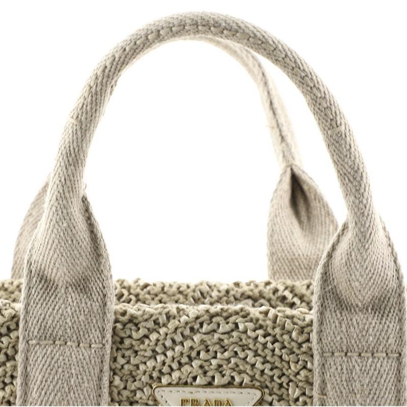 Prada Convertible Open Tote Woven Raffia Mini In Fair Condition In NY, NY