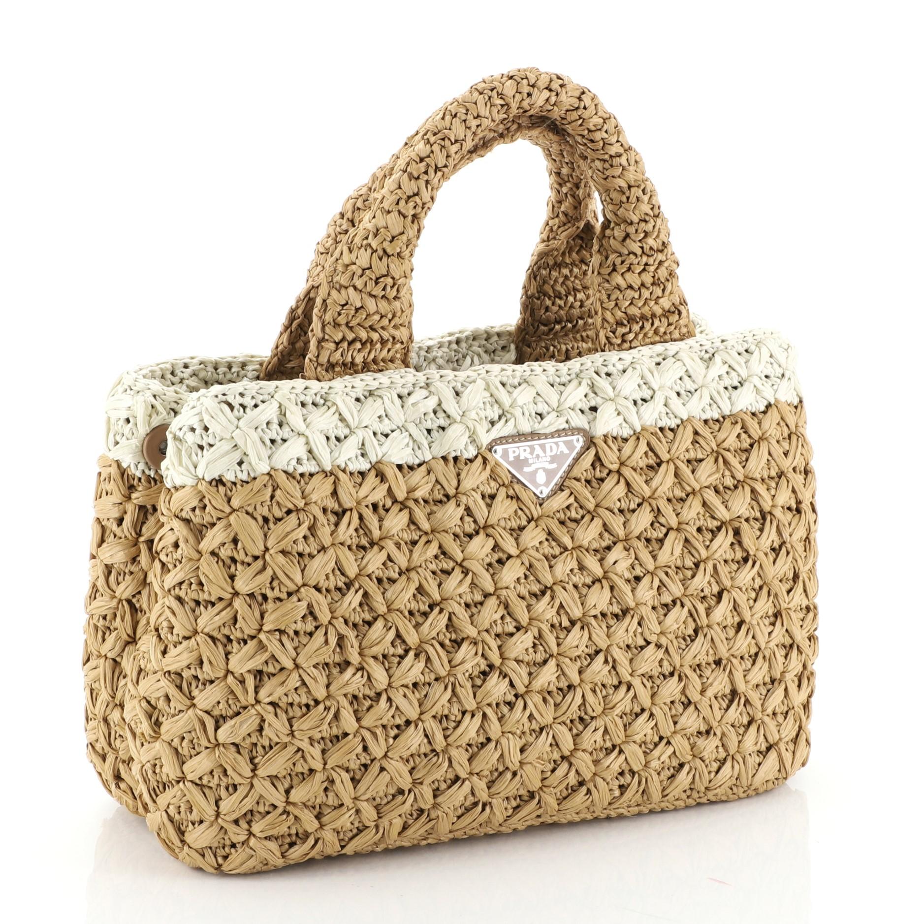 prada raffia shoulder bag