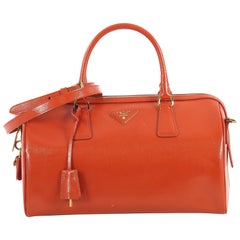 Prada Convertible Satchel Vernice Saffiano Leather Medium