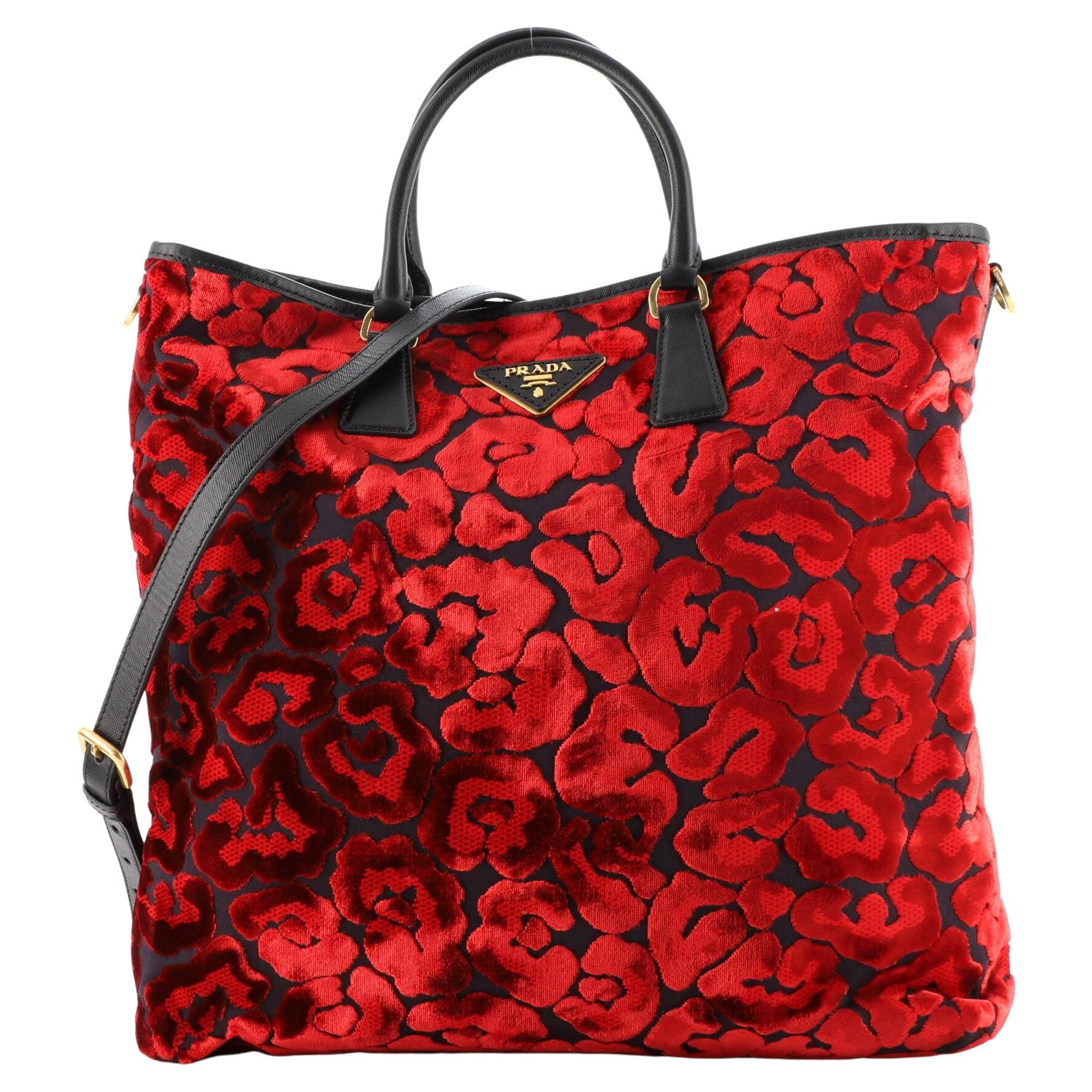 Prada Hot Pink Patent Leather Clear Handle Tote For Sale at 1stDibs